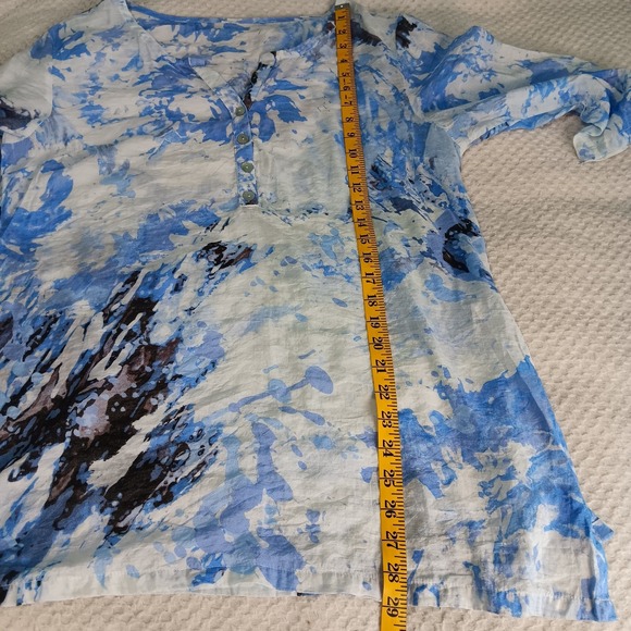 Habitat Clothes To Live In Blue‎ Tie Dye Tunic Xs Lagenlook Art To Wear  Beachy - Picture 8 of 10
